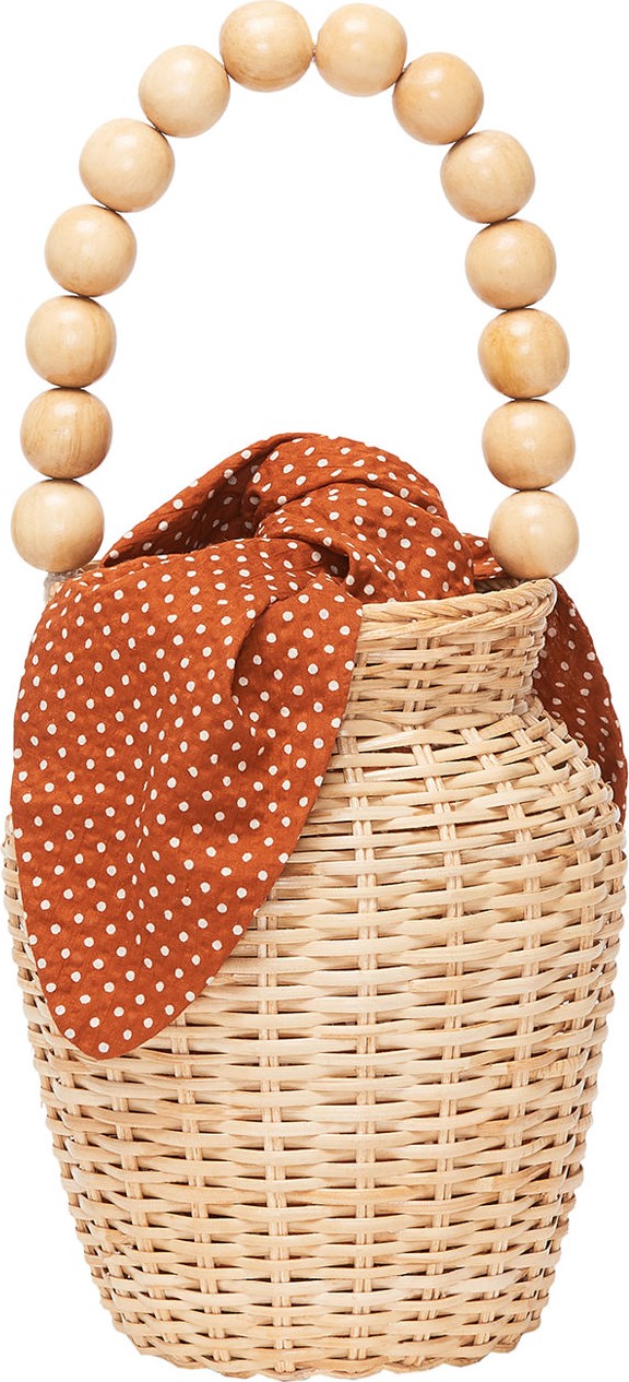 Loeffler Randall Woven Wicker Bucket Bag