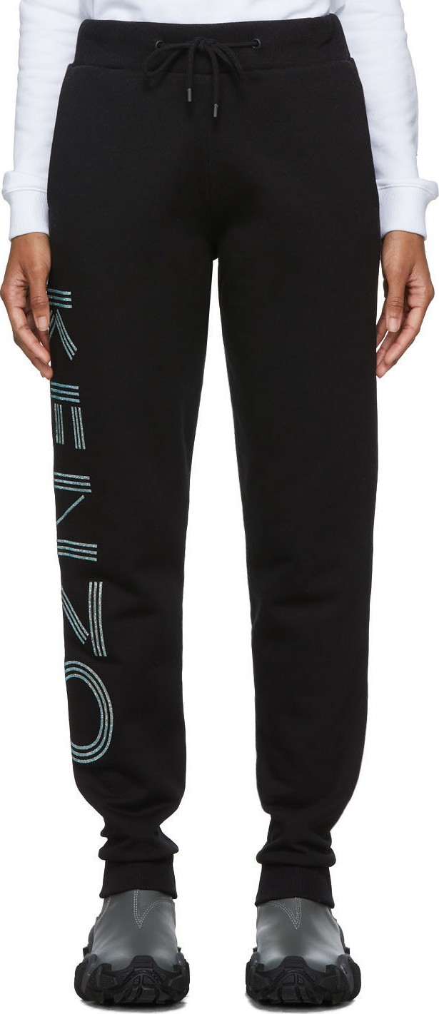 KENZO Black Sport Glitter Logo Lounge Pants