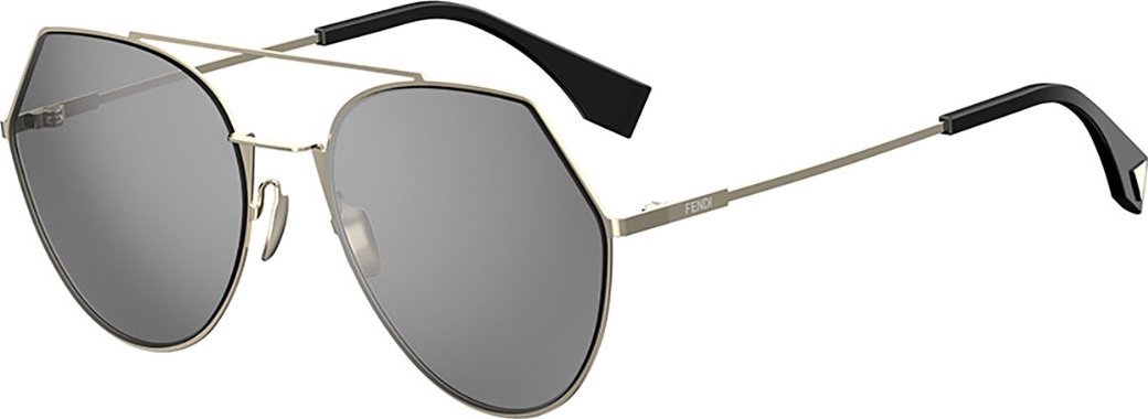 Fendi Eyeline Mitered Aviator Sunglasses