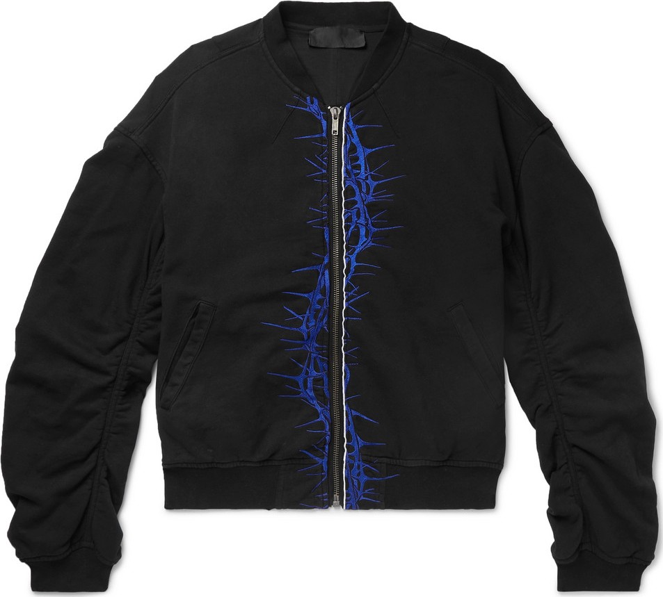 Haider Ackermann Oversized Embroidered Cotton-Jersey Bomber Jacket