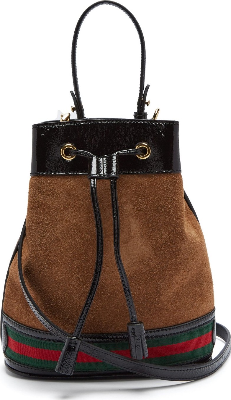 Gucci Ophidia black suede bucket bag