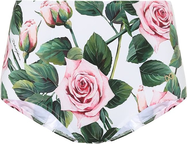 Dolce & Gabbana High-rise floral bikini bottoms