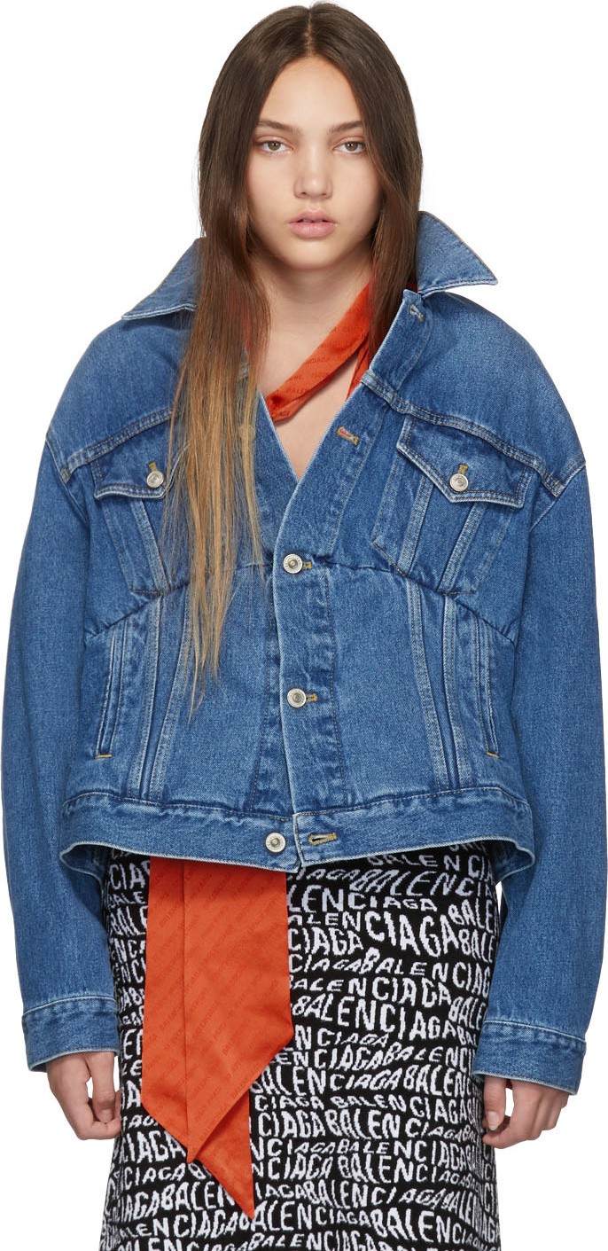 Balenciaga Blue Denim Swing Jacket