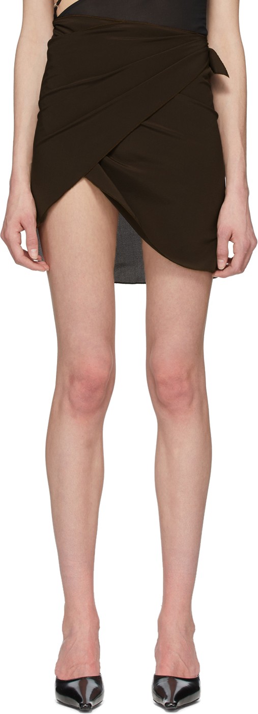 Helenamanzano SSENSE Exclusive Brown Wrap Skirt