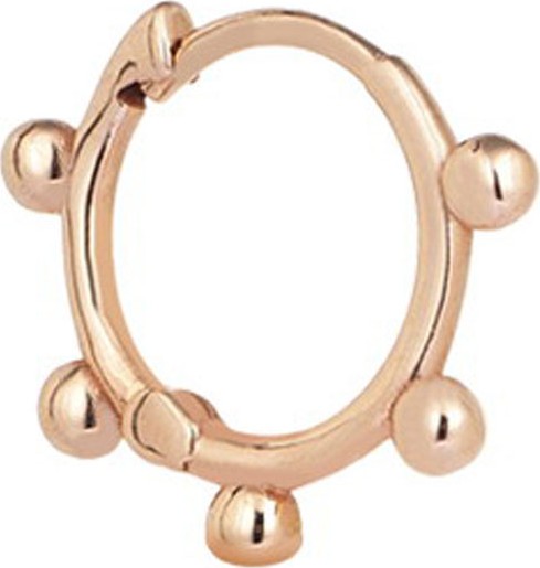 Kismet by Milka 14k Rose Gold 5-Ball Mini Hoop Earring (Single)