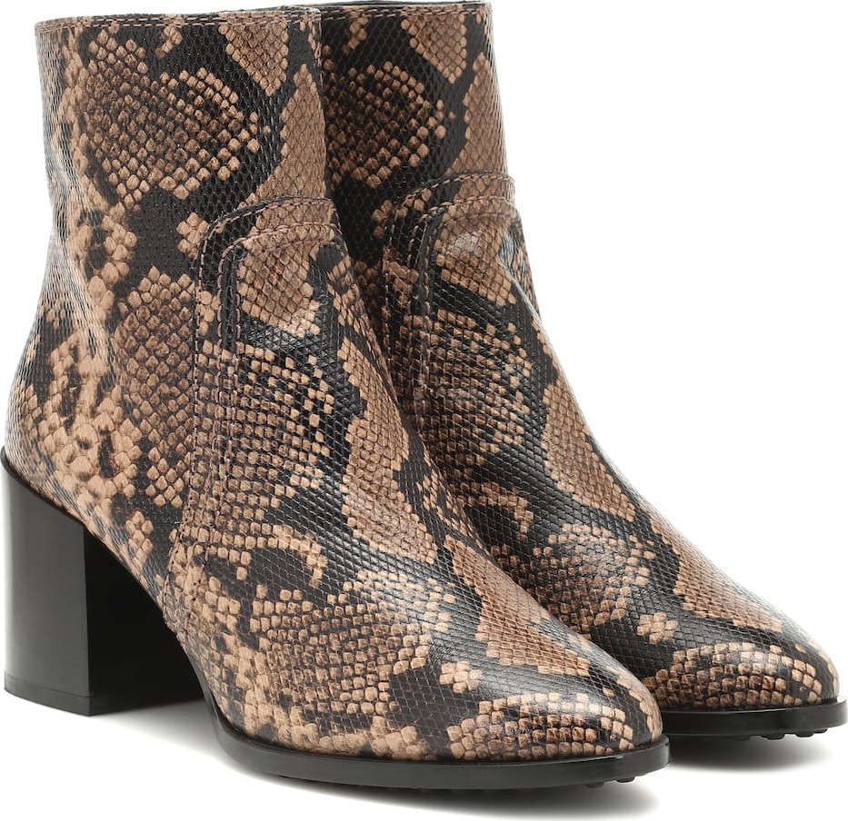 Tod's Snake-effect leather ankle boots