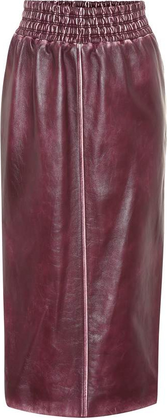 Miu Miu Leather midi skirt