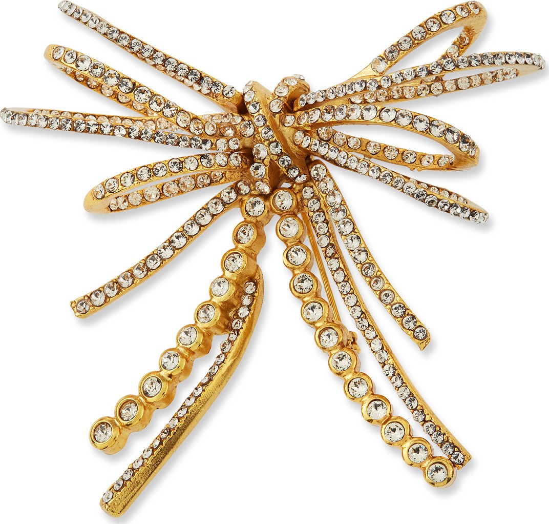 Oscar De La Renta Pave Bow Brooch