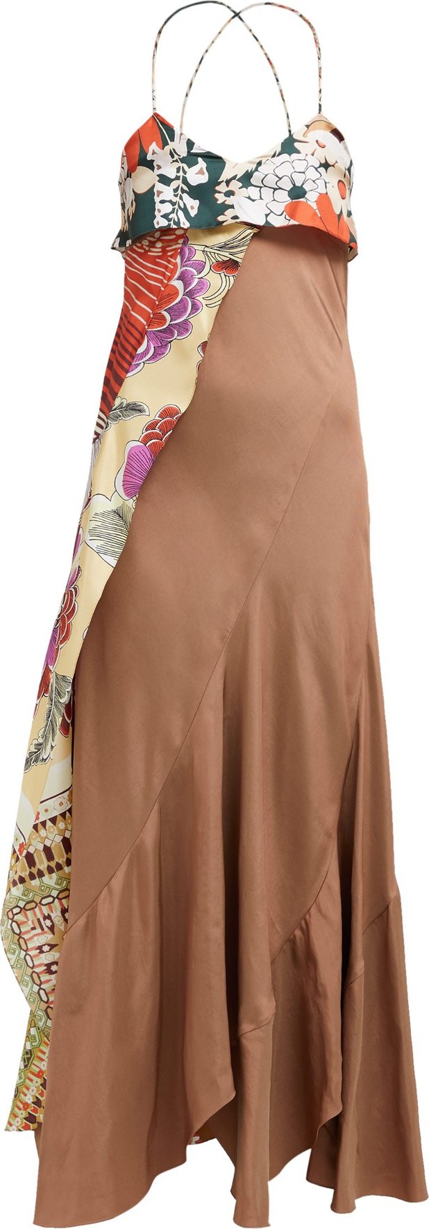 Chloe Contrast-panel silk dress