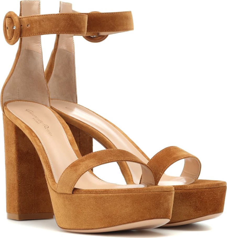 Gianvito Rossi Suede plateau sandals