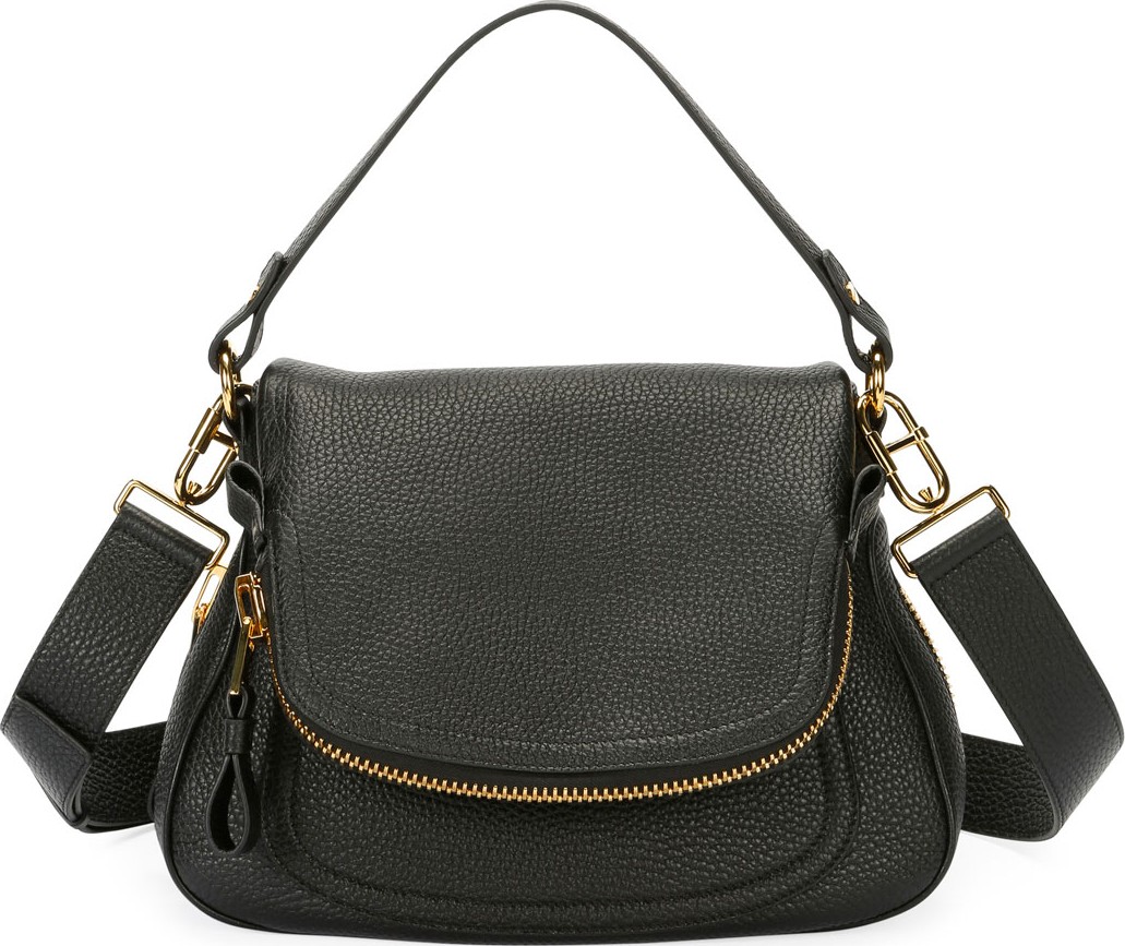 TOM FORD Jennifer Medium Grained Leather Saddle Bag