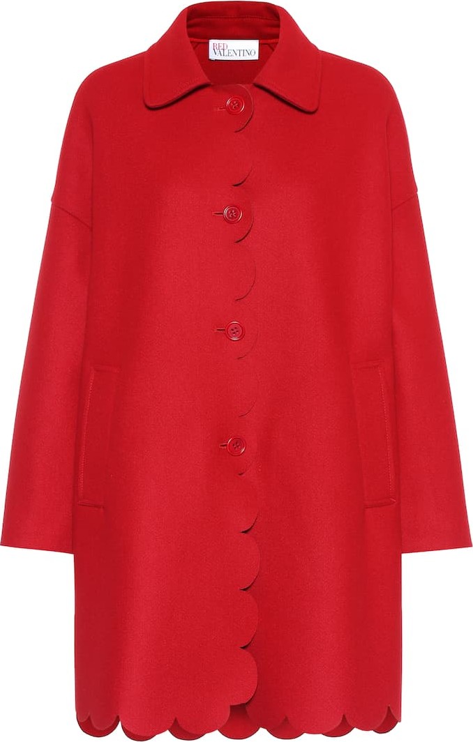 RED Valentino Scalloped wool-blend coat