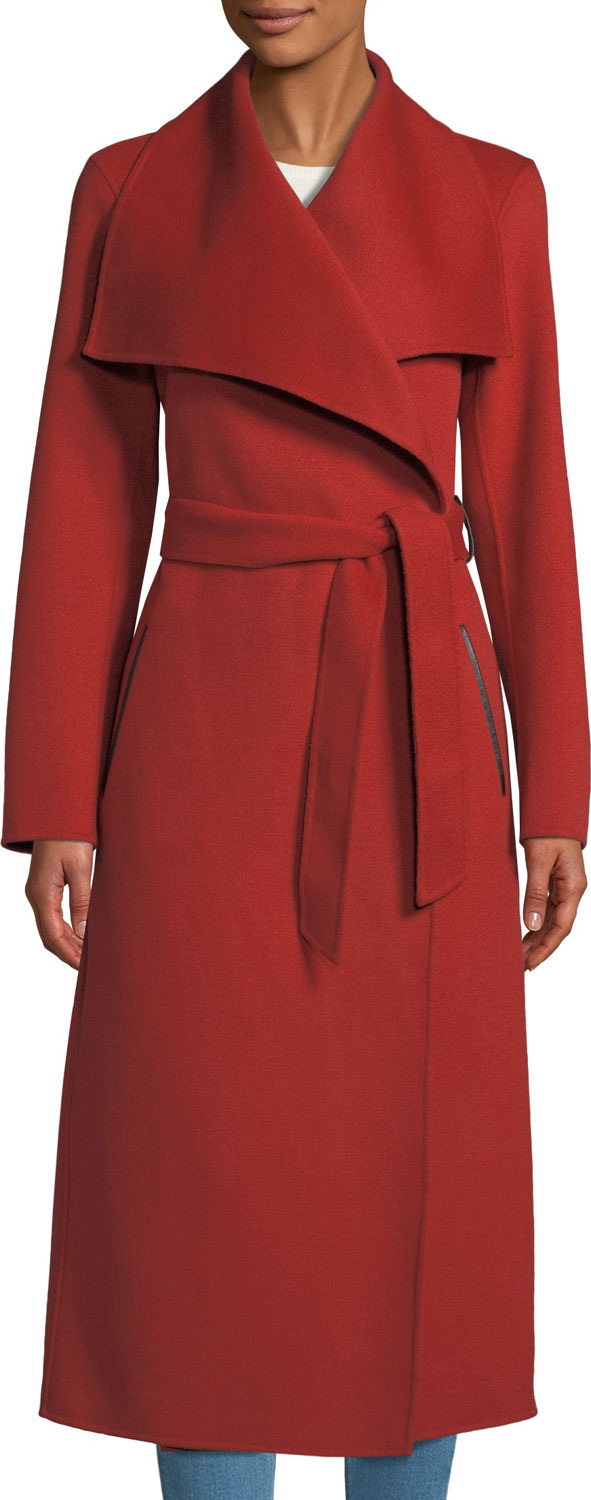 Mackage Double-Face Wool Trench Coat w/ Belt