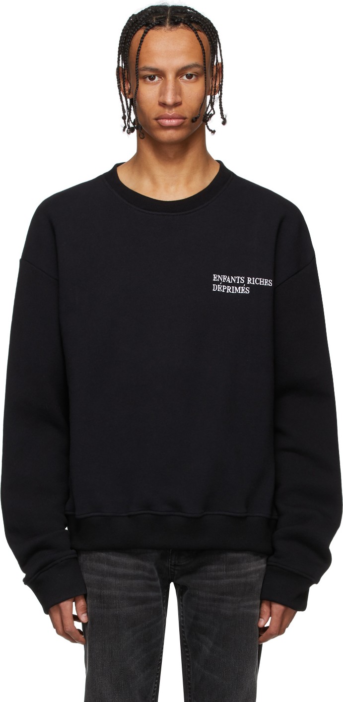 Enfants Riches Deprimes SSENSE Exclusive Black Embroidered Sweatshirt