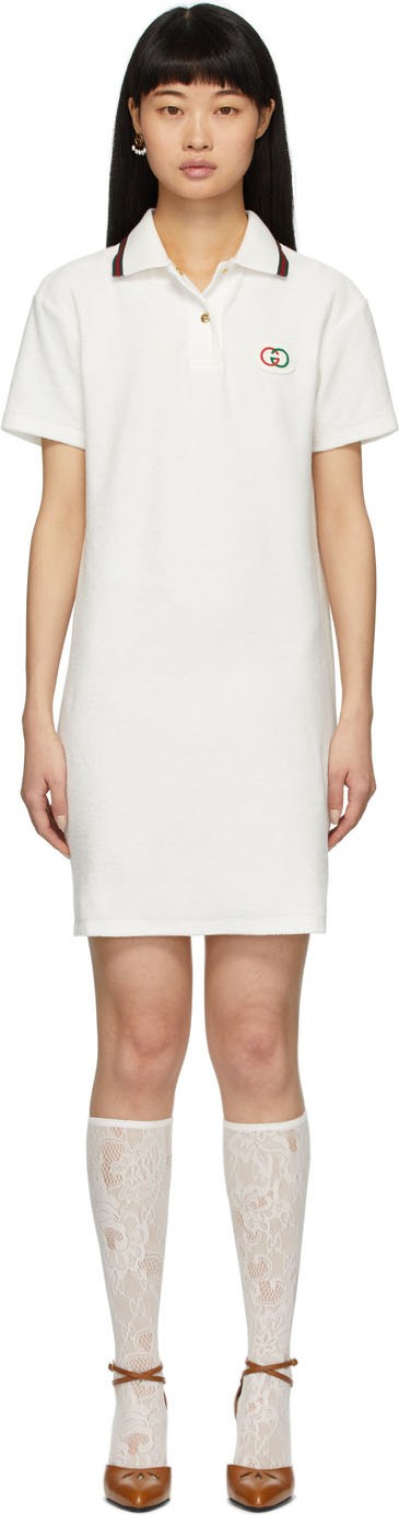 Gucci White Terrycloth Polo Dress
