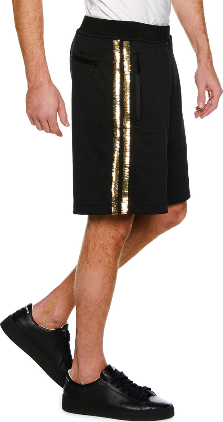 DSQUARED2 Metallic Side-Stripe Knit Basketball Shorts