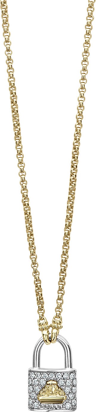 LAGOS Beloved Diamond Lock Pendant Necklace