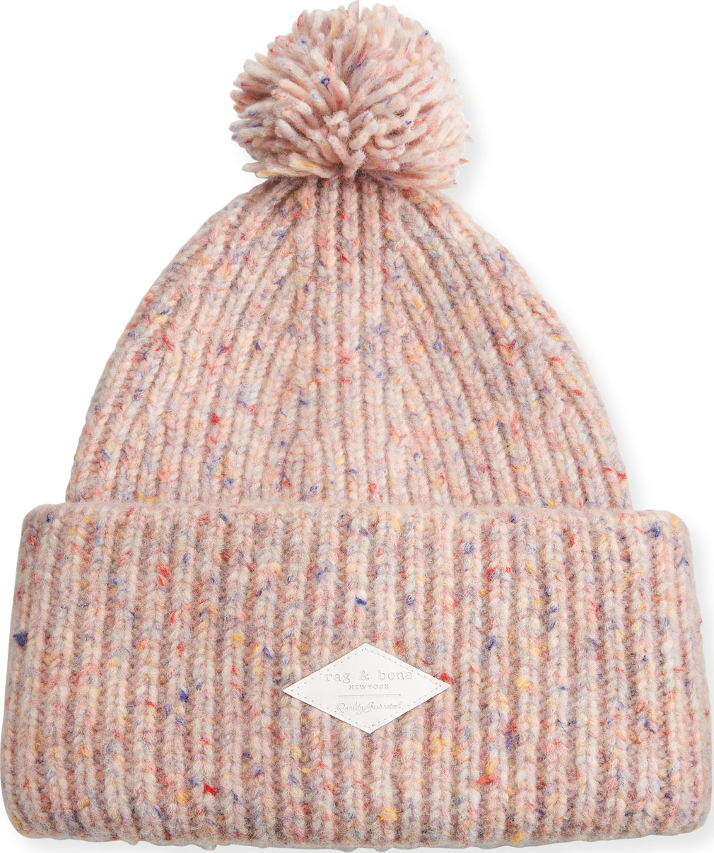 Rag & Bone Devin Boucle-Knit Beanie w/ Pompom