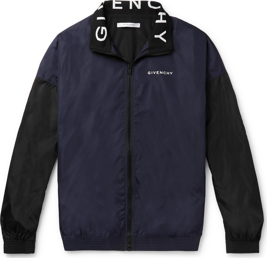 Givenchy Logo-Print Colour-Block Shell Track Jacket