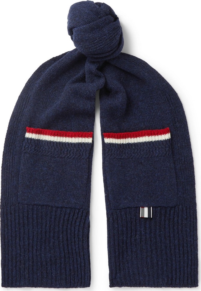 Thom Browne Striped Shetland Wool Scarf