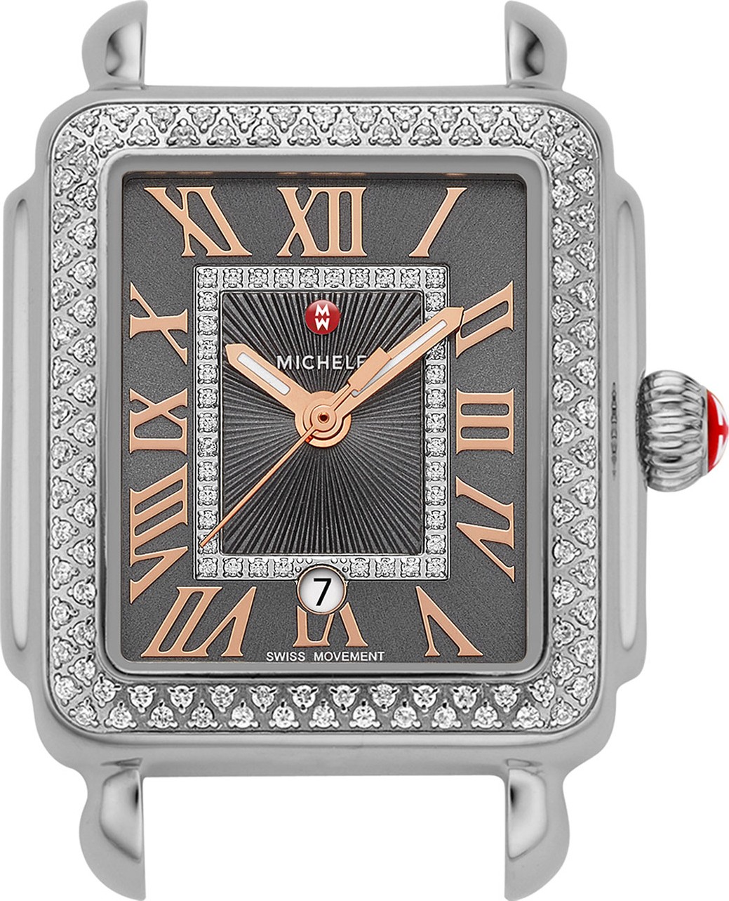 MICHELE Deco Madison Mid-Diamond Watch Head, Gray