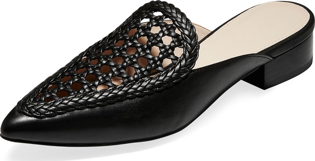 Cole Haan Payson Grand Woven Leather Mules, Black