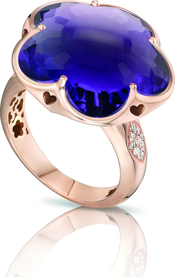 Pasquale Bruni Bon Ton 18k Rose Gold Amethyst Ring w/ Diamonds