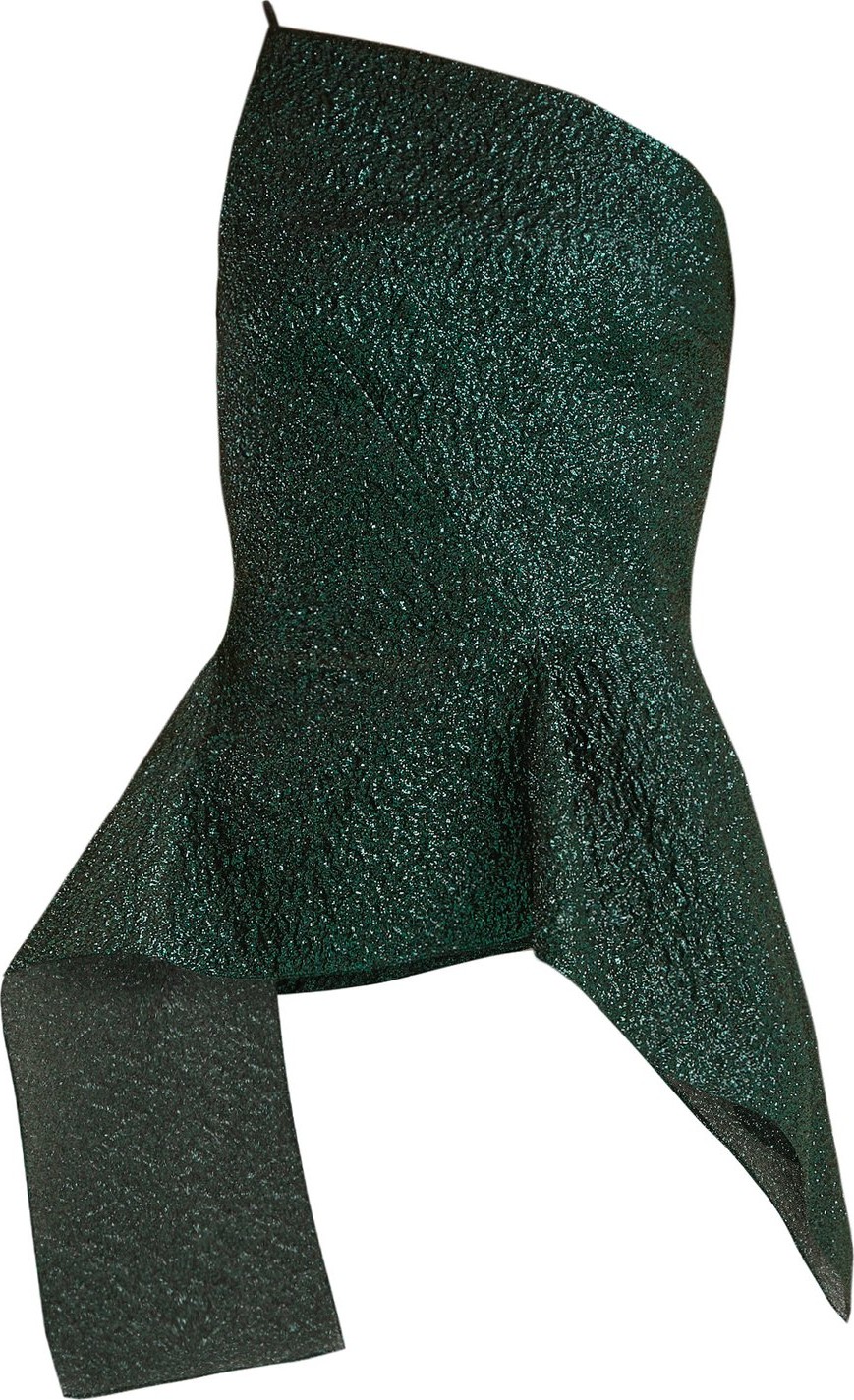Roland Mouret Caplan asymmetric metallic organza top