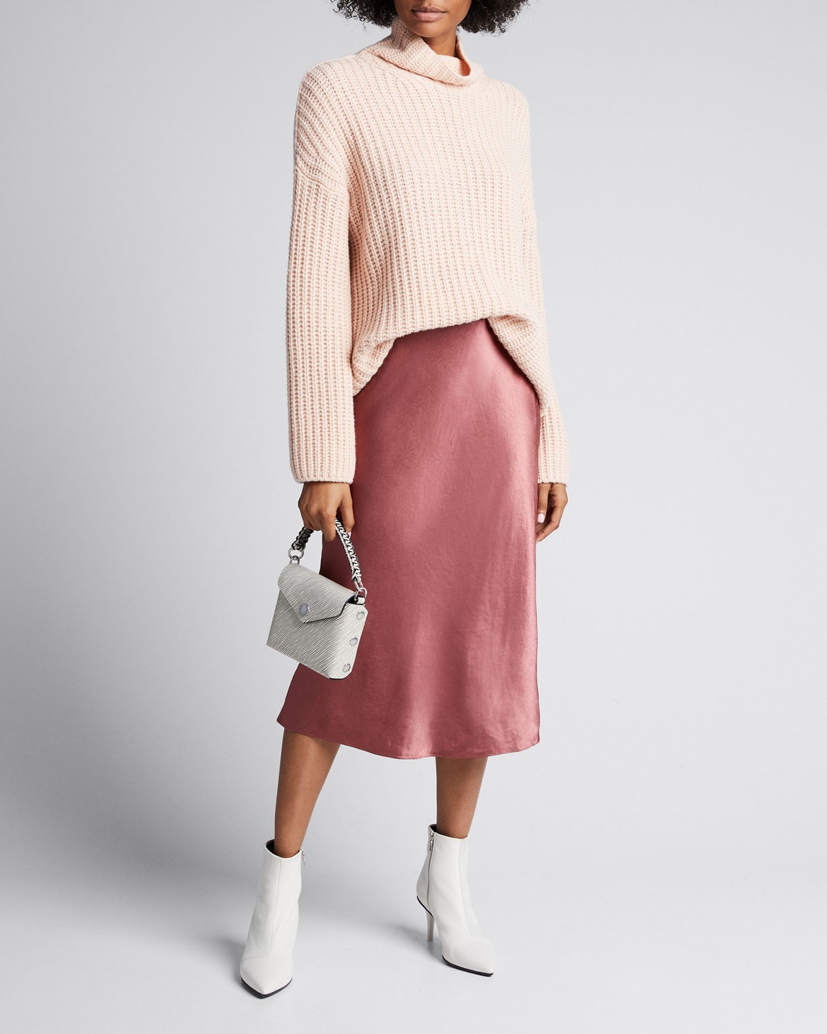 Vince Satin Midi Slip Skirt