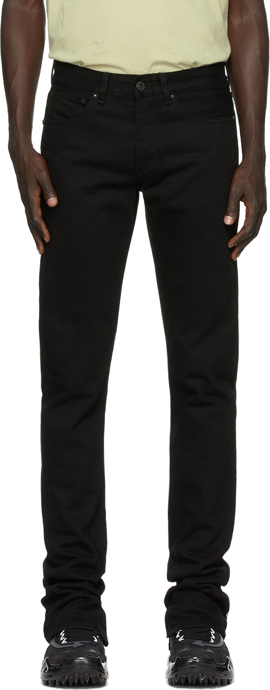 Off White Black Split Slim-Fit Jeans