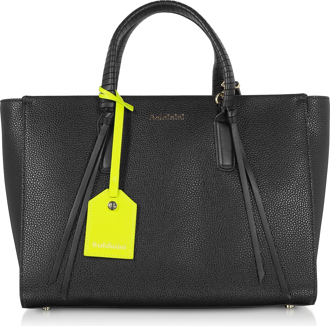Baldinini Daisy Black Leather Tote  Bag