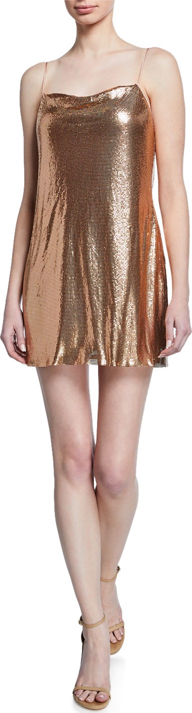 Alice + Olivia Harmony Chainmail Mini Slip Dress