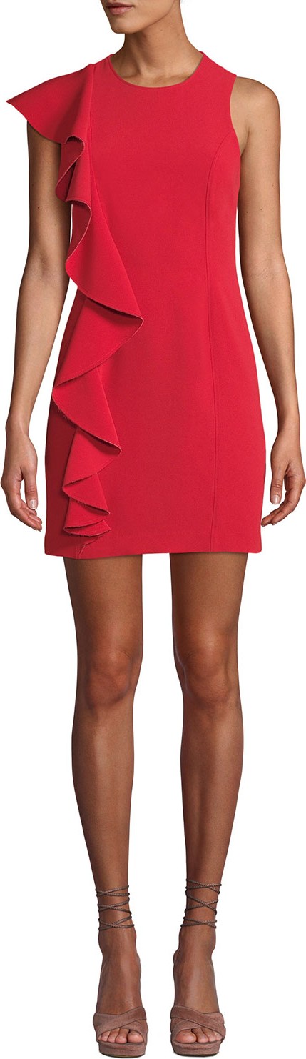 Cinq A Sept Kimberlin Sleeveless Crepe Ruffle Mini Dress