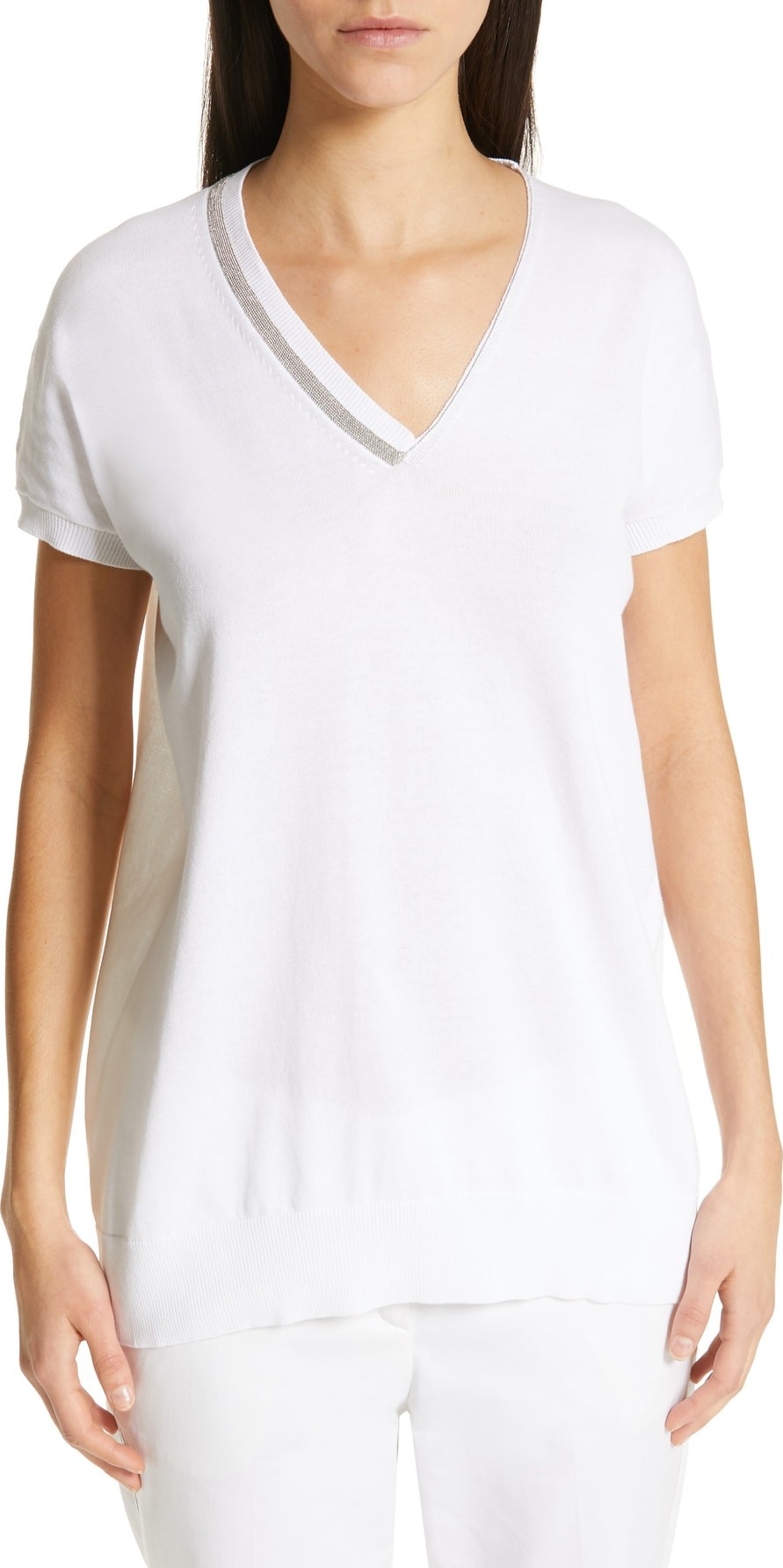 Fabiana Filippi Bead Trim Top