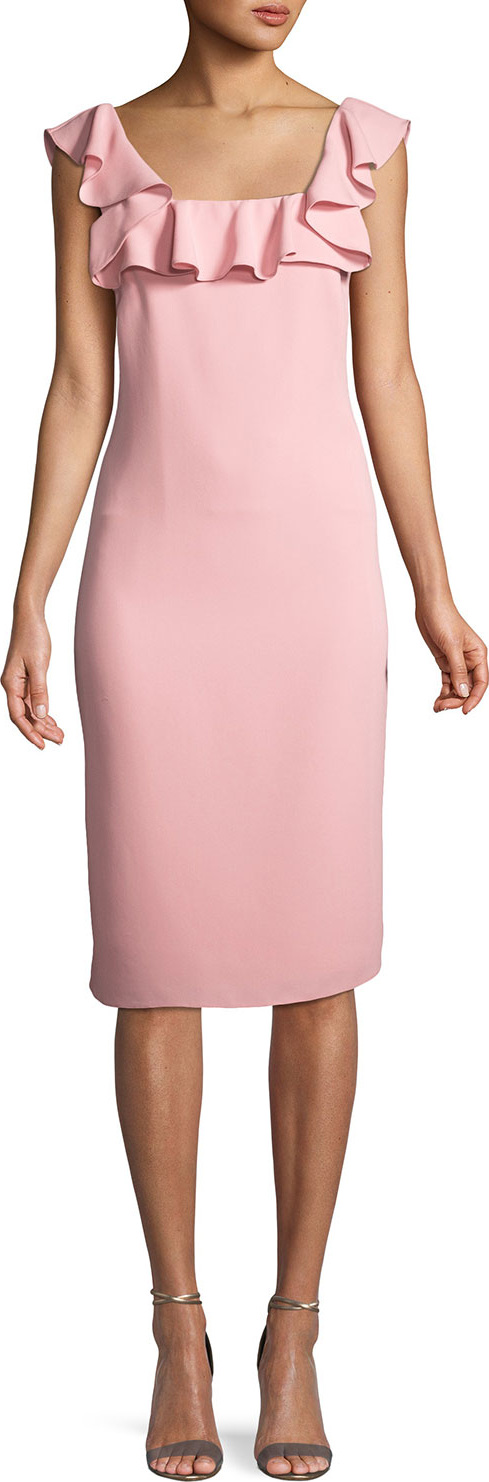 Shoshanna Abril Ruffle-Trim Sheath Dress