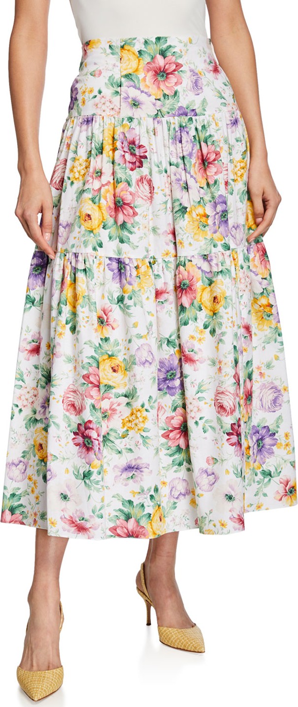Petersyn Rocco Pleated Floral Tiered Skirt