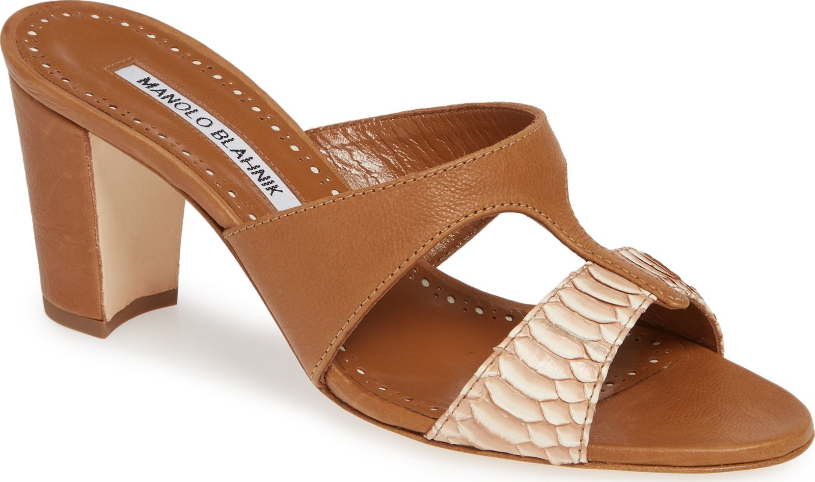 Manolo Blahnik Jedjulul Genuine Snakeskin Slide Sandal