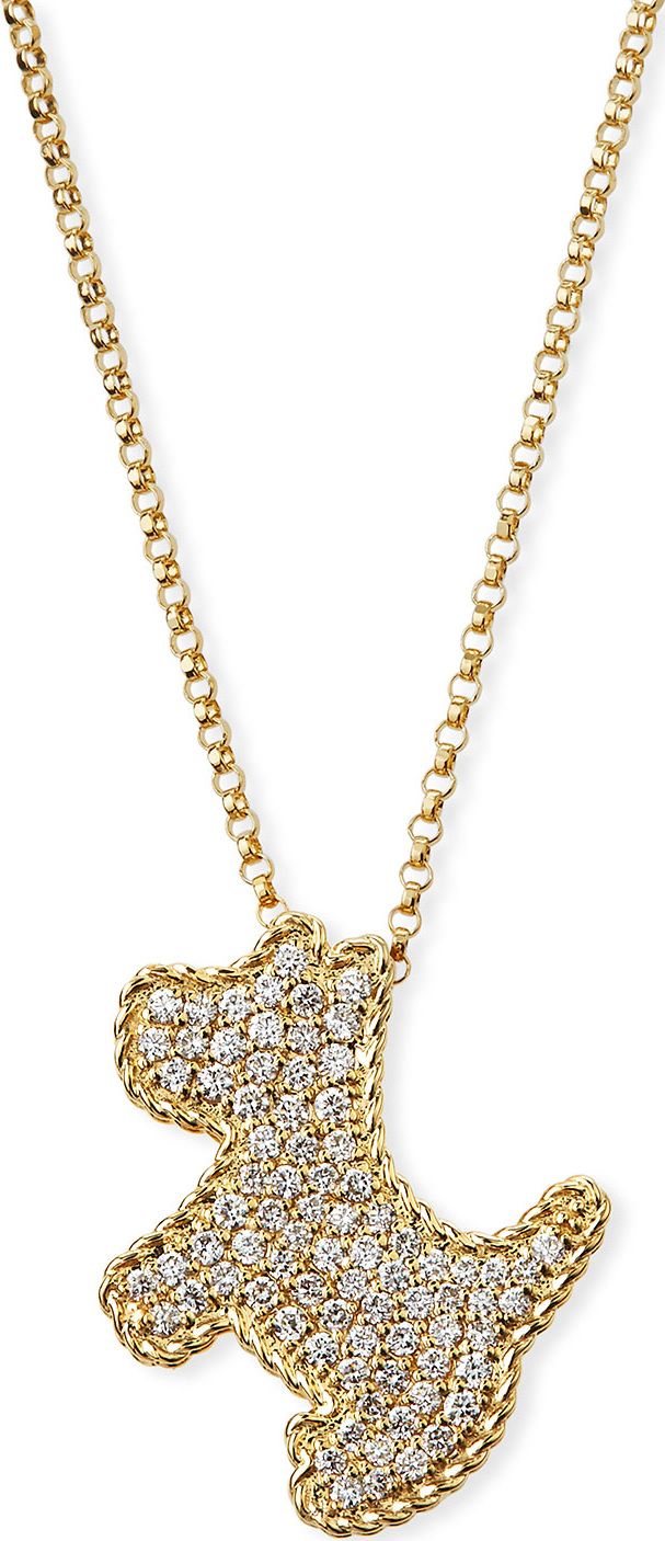Roberto Coin 18k Yellow Gold Diamond Scottie Dog Pendant Necklace