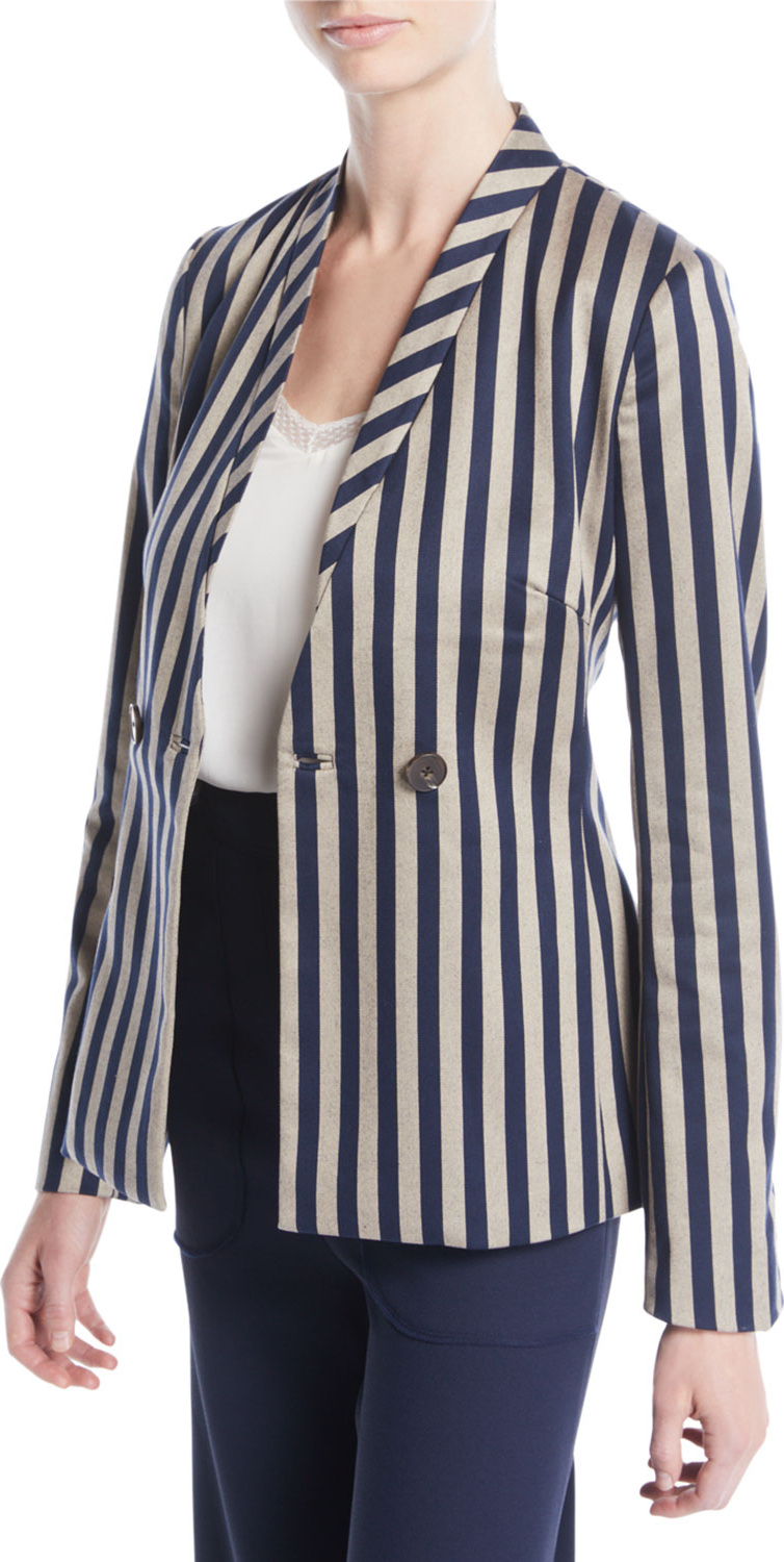 Jonathan Simkhai Structured Striped Cutout Blazer