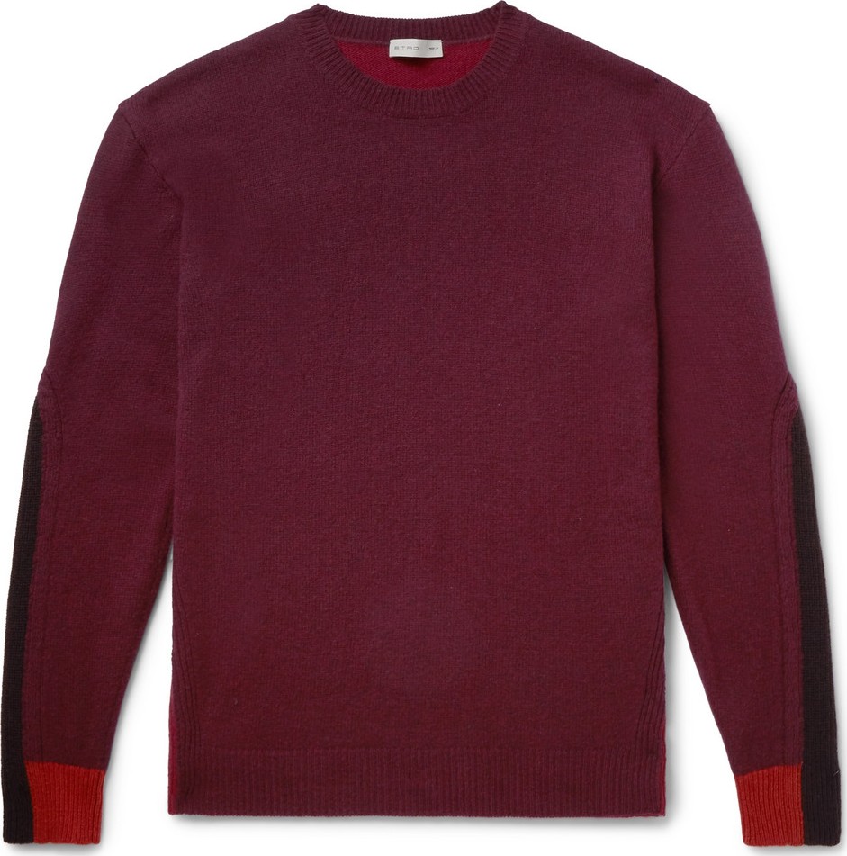 Etro Colour-Block Wool and Cashmere-Blend Sweater