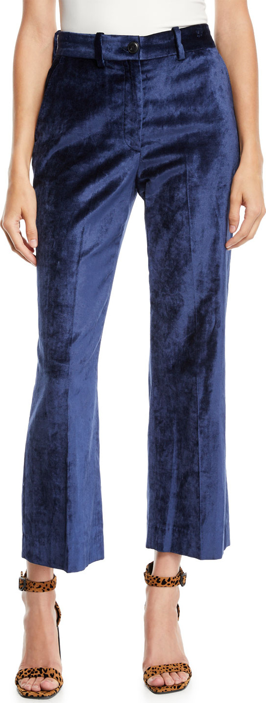 Rag & Bone Libby Velvet Cropped Flare-Leg Pants