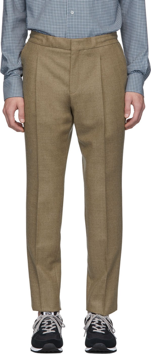 Z Zegna Tan Drawstring Trousers