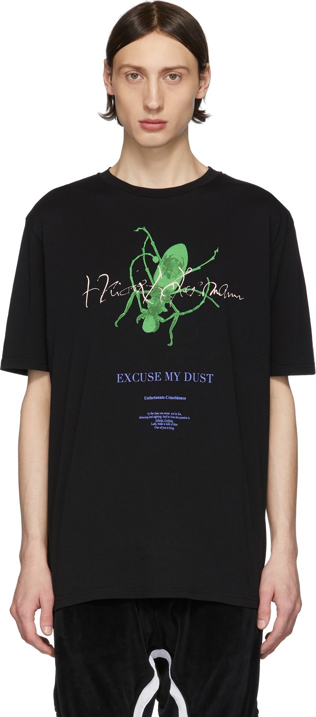 Haider Ackermann Black & Green 'Excuse My Dust' T-Shirt