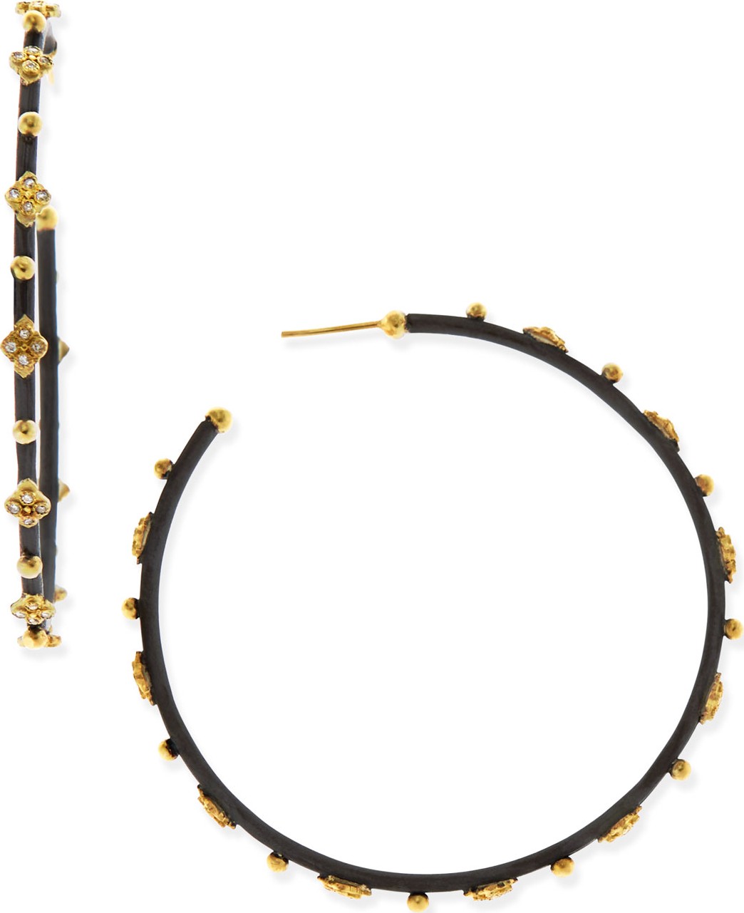 Armenta Diamond Crivelli Cross Large Hoop Earrings Armenta Diamond Crivelli Cross Large Hoop Earrings