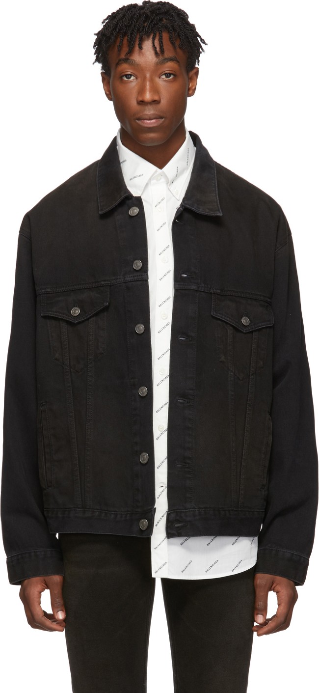 Balenciaga Black Denim Signature Big Fit Jacket