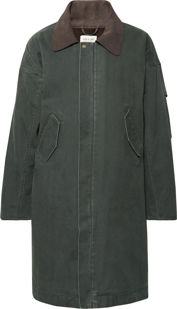 Fear of God Oversized Suede-Trimmed Faux Shearling-Lined Canvas Coat