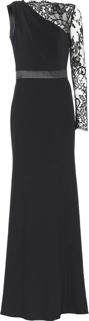 Alexander McQueen Lace-paneled crêpe gown