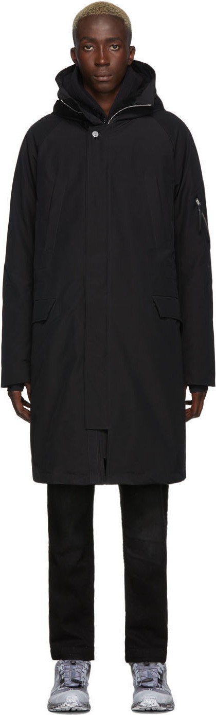 11 By Boris Bidjan Saberi Black Insulated Hooded Coat