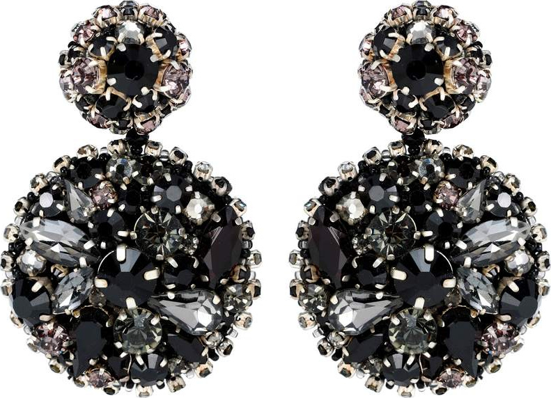 Oscar De La Renta Crystal-embellished disk earrings