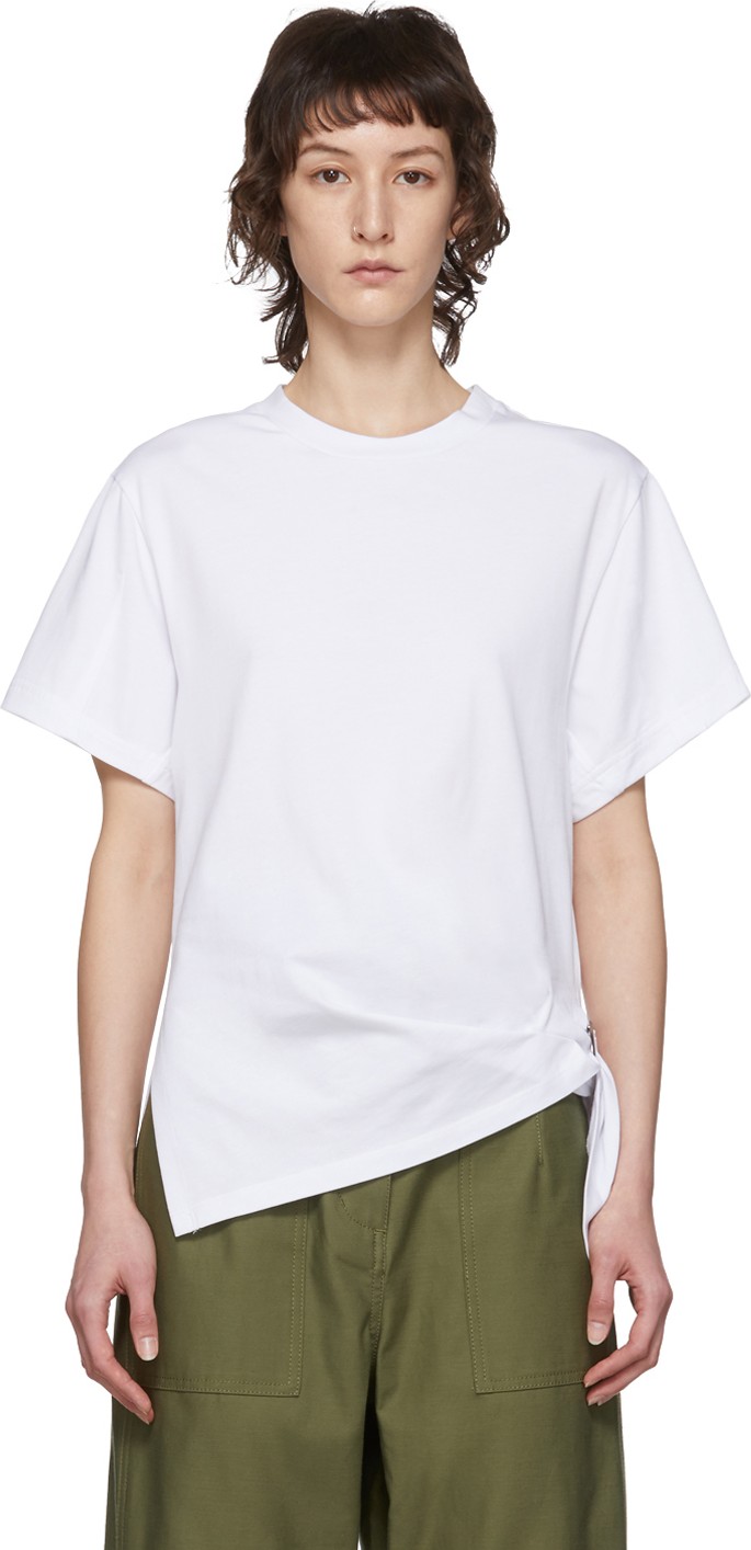 3.1 Phillip Lim White Gathered Ring T-Shirt